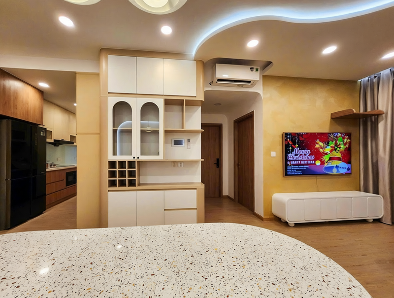Ph&ograve;ng kh&aacute;ch 92m2 2 ph&ograve;ng ngủ 2 vệ sinh full nội thất diamond alnata celadon city
